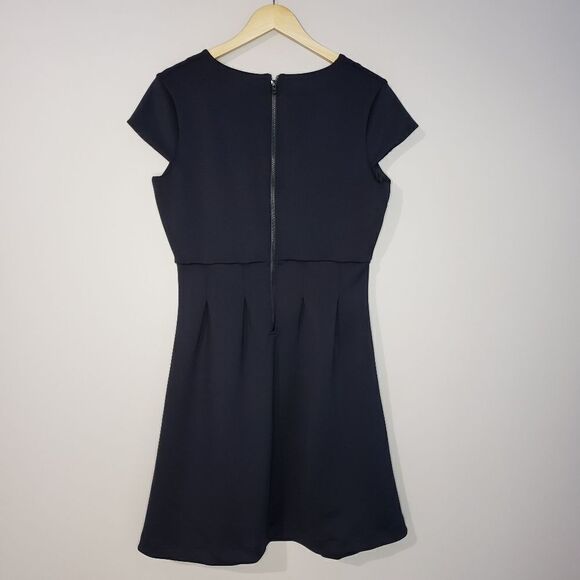 Pink Tartan Large Black Cap Sleeve Beaded V-neck Fit and Flare Dress - Picture 6 of 13